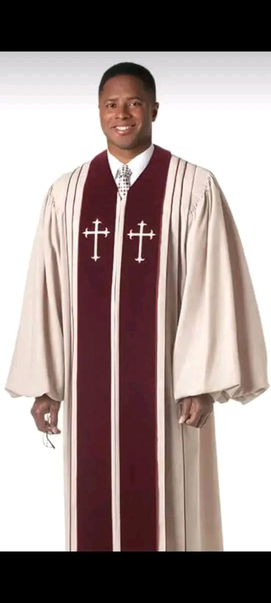 Traditional Clergy Cassock with Burgundy Stole